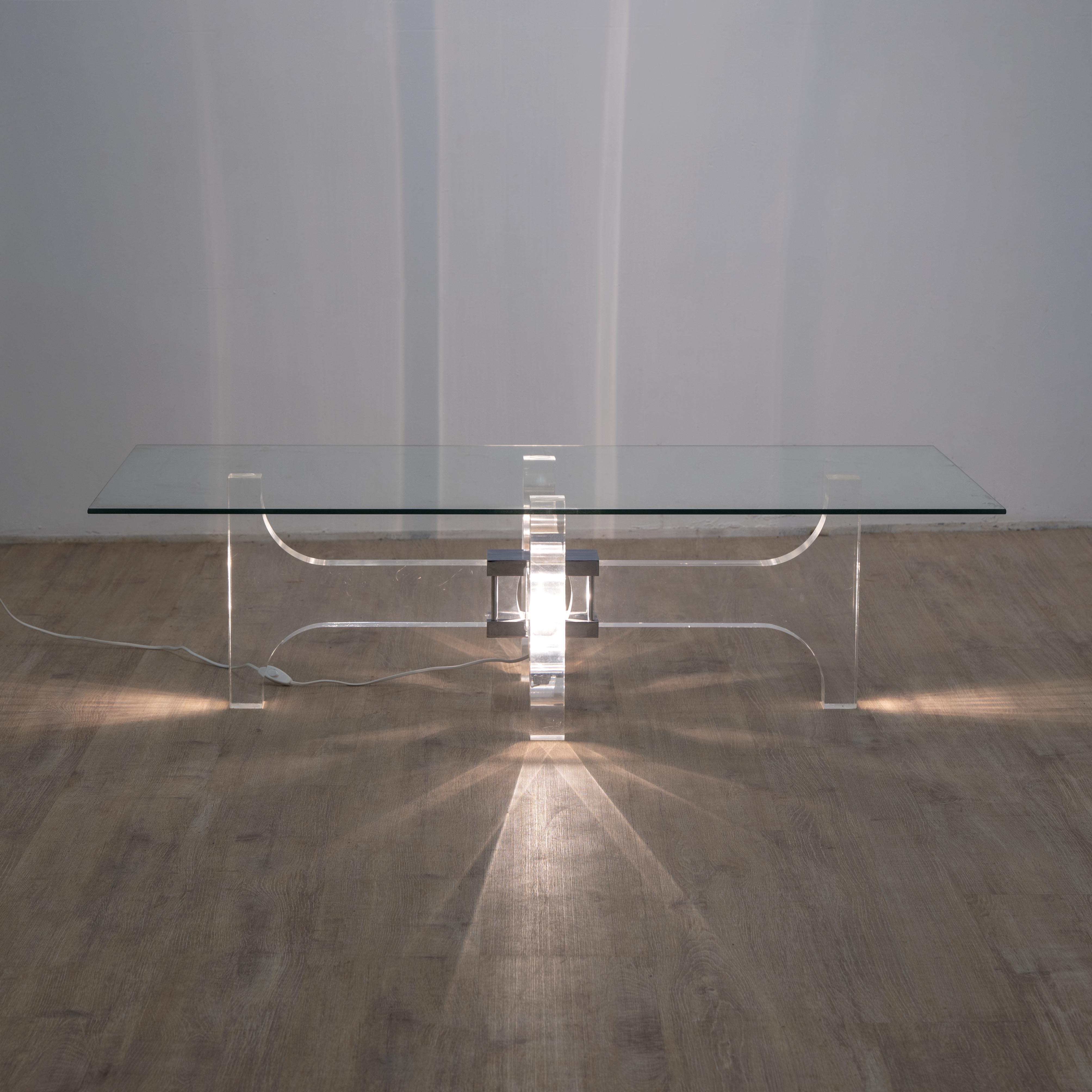 Table basse lumineuse de Philippe jean, 1970. – Image 5