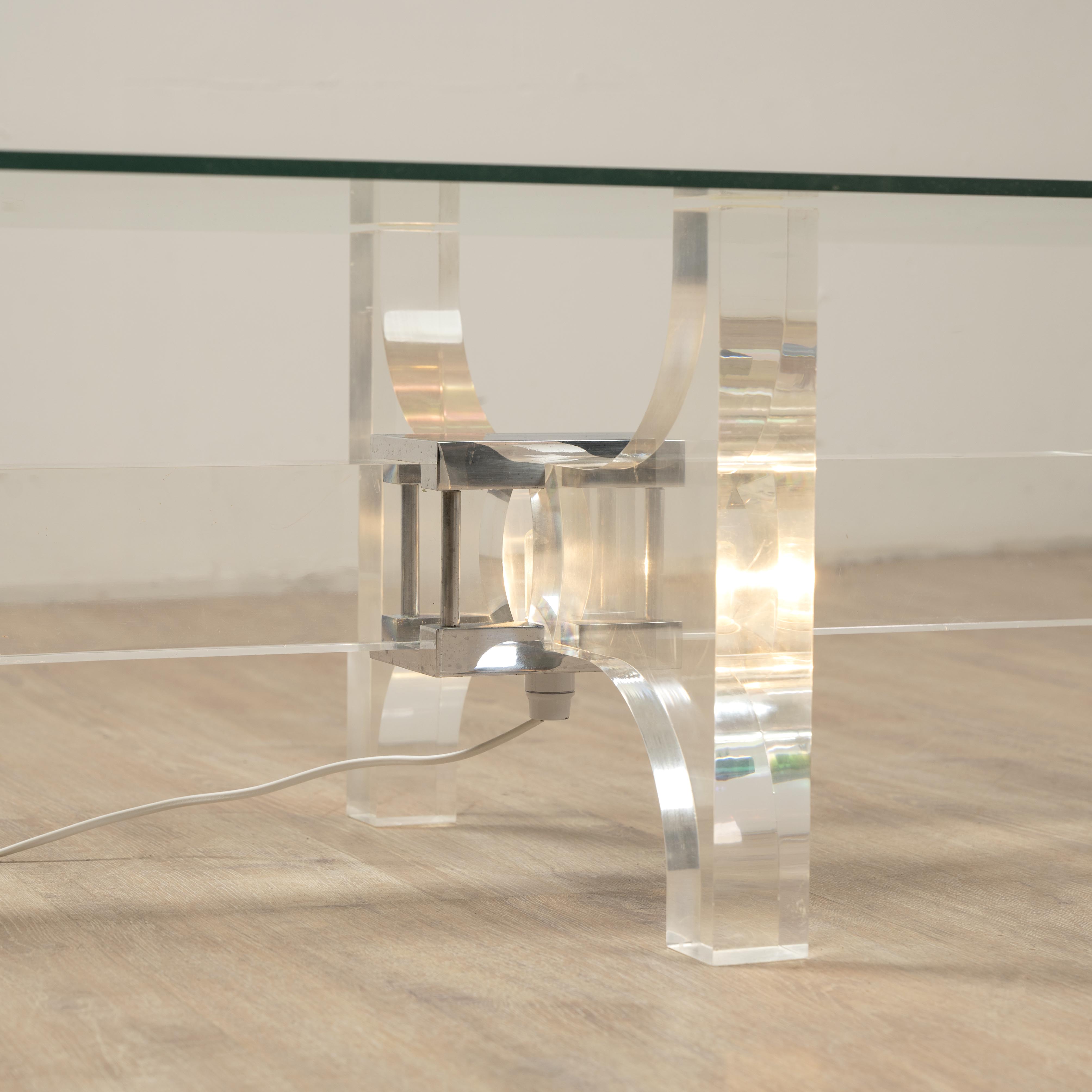 Table basse lumineuse de Philippe jean, 1970. – Image 2